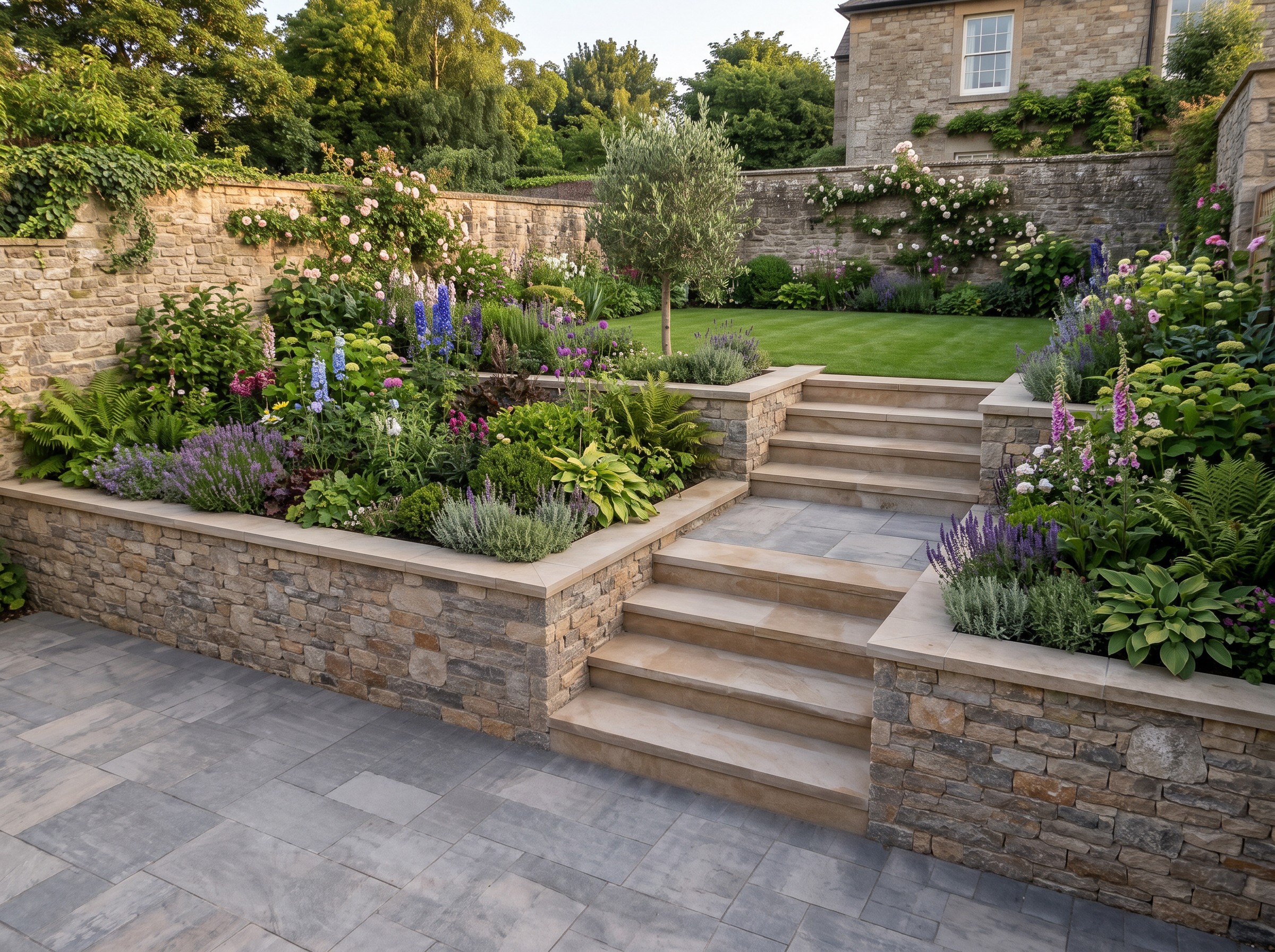 Terraced garden – landscaping and groundwork inspiration